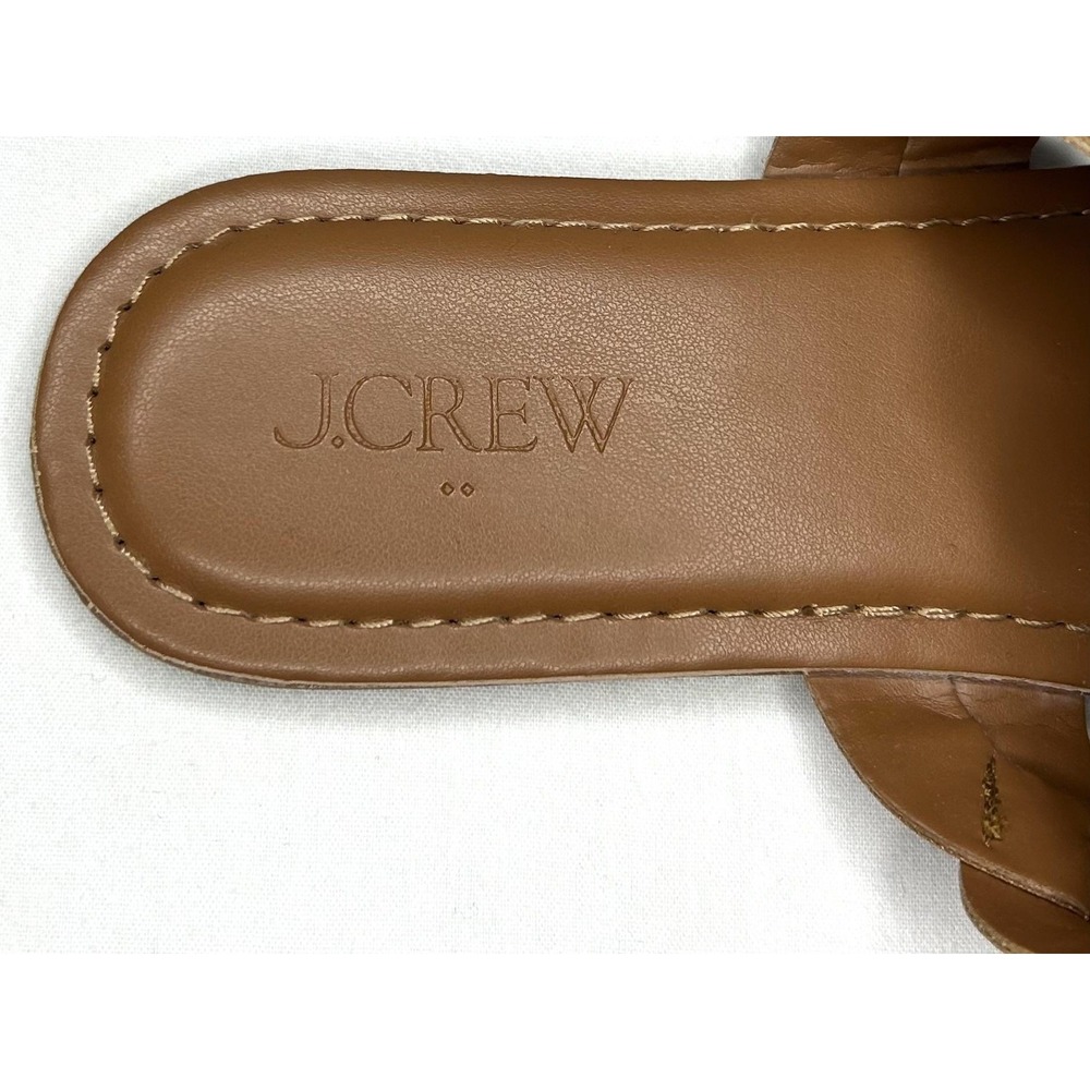 J Crew Sandals Womens 8 / 39 Cedar Wood Brown Braided Thong Flip Flops Flat Cute - Picture 5 of 12